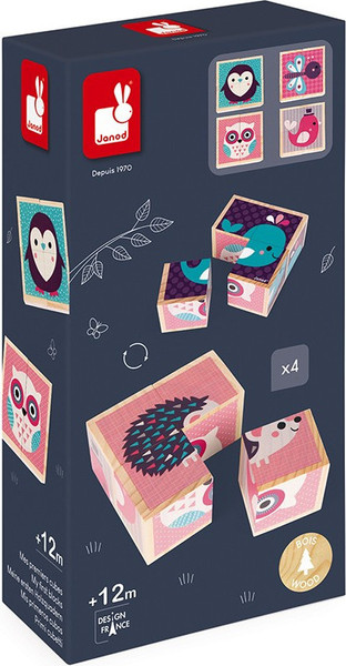 Изображение товара Развивающий игровой набор Janod Кубики Животные малыши J08001
