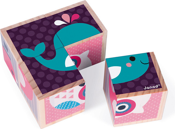 Изображение товара Развивающий игровой набор Janod Кубики Животные малыши J08001