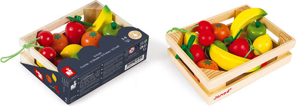 Изображение товара Набор игрушечных продуктов Janod Набор фруктов в ящике J05610