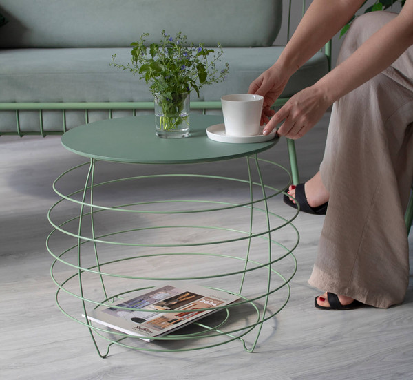 Изображение товара Журнальный столик Sheffilton SHT-CT77 (бразо/мятный мдф/металл)