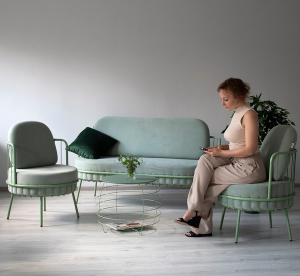 Изображение товара Журнальный столик Sheffilton SHT-CT77 (бразо/мятный мдф/металл)