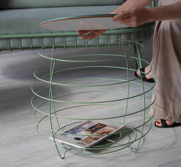 Изображение товара Журнальный столик Sheffilton SHT-CT77 (бразо/мятный мдф/металл)