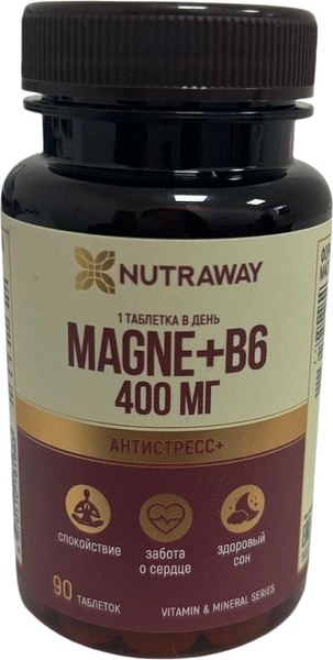 Изображение товара Витаминно-минеральный комплекс Nutraway Magne+B6 (90шт)