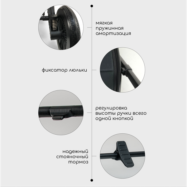Изображение товара Детская универсальная коляска Bubago Bloom 2 в 1 / BG 134-1 (черный)