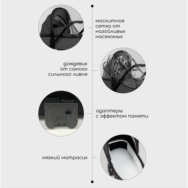 Изображение товара Детская универсальная коляска Bubago Bloom 2 в 1 / BG 134-2 (серый)