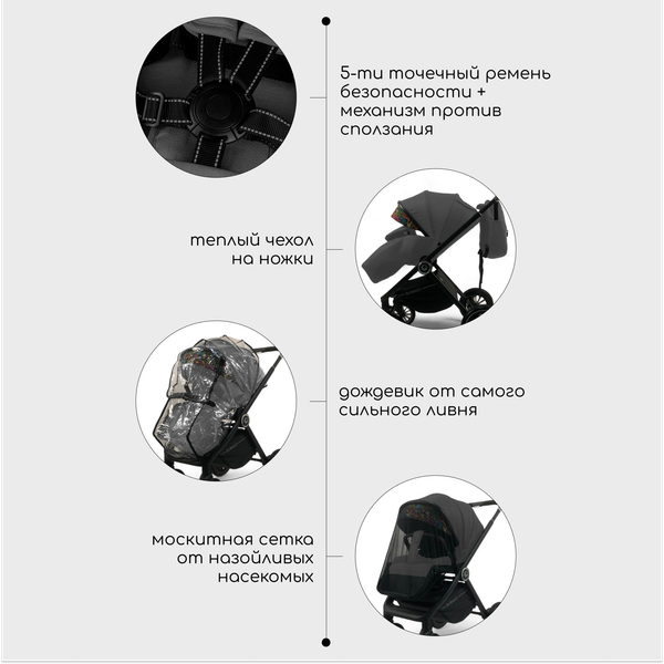 Изображение товара Детская универсальная коляска Bubago Bloom 2 в 1 / BG 134-2 (серый)