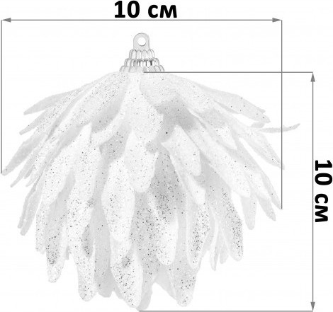 Изображение товара Набор елочных игрушек Elan Gallery Шишка / 970130 (белый)