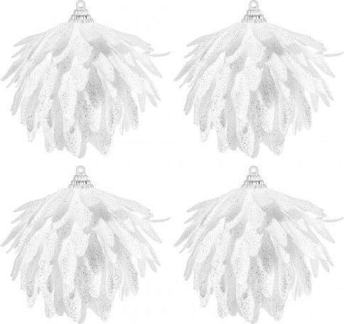 Изображение товара Набор елочных игрушек Elan Gallery Шишка / 970130 (белый)