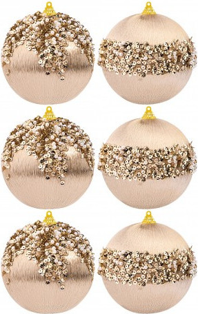 Изображение товара Набор шаров новогодних Elan Gallery Жемчужная россыпь / 970117 (шампань)