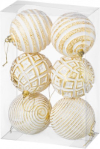 Изображение товара Набор шаров новогодних Elan Gallery Золотой винтаж С эффектом старины / 970124 (шампань)