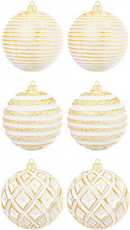 Изображение товара Набор шаров новогодних Elan Gallery Золотой винтаж С эффектом старины / 970124 (шампань)