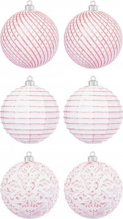 Изображение товара Набор шаров новогодних Elan Gallery Винтаж С эффектом старины / 970128 (розовый)