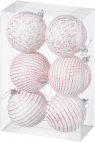 Изображение товара Набор шаров новогодних Elan Gallery Винтаж С эффектом старины / 970129 (розовый)