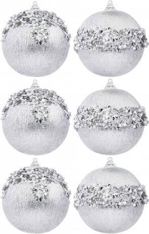 Изображение товара Набор шаров новогодних Elan Gallery Жемчужная россыпь / 970133 (серебристый)