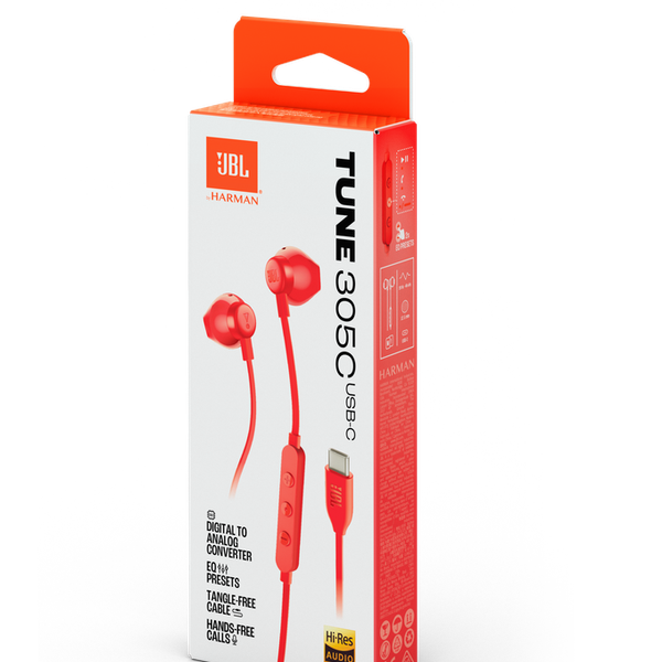 Изображение товара Наушники JBL Tune 305C / JBLT305CRED (красный)