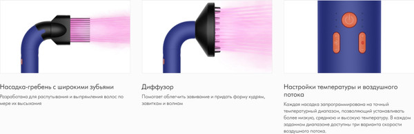 Изображение товара Фен Dyson SS R HD18 / 522266-01 (Vinca Blue/Topaz Orange)