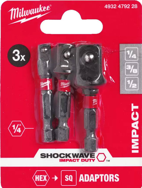 Изображение товара Набор адаптеров слесарных Milwaukee Shockwave 4932479228 (3шт)