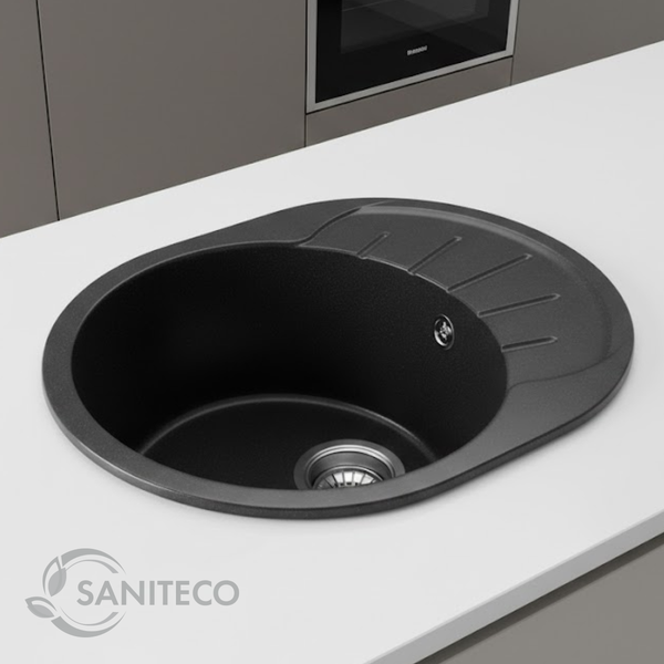 Изображение товара Мойка кухонная Saniteco Pura (оникс)