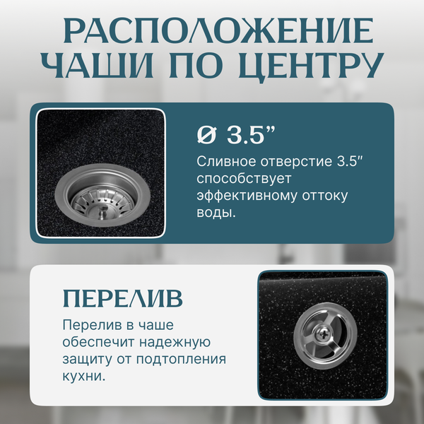 Изображение товара Мойка кухонная Saniteco Mare (черный)