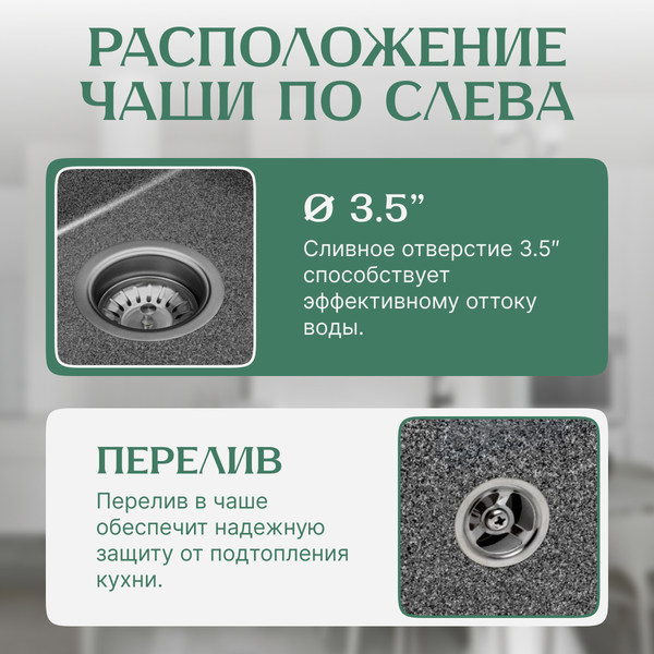 Изображение товара Мойка кухонная Saniteco Fama (графит)