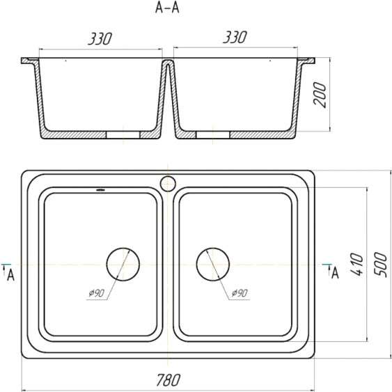 Изображение товара Мойка кухонная Saniteco Vetus (черный)