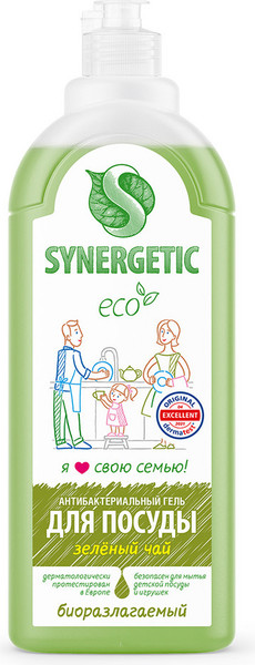 Изображение товара Средство для мытья посуды Synergetic С ароматом зеленого чая (1л)