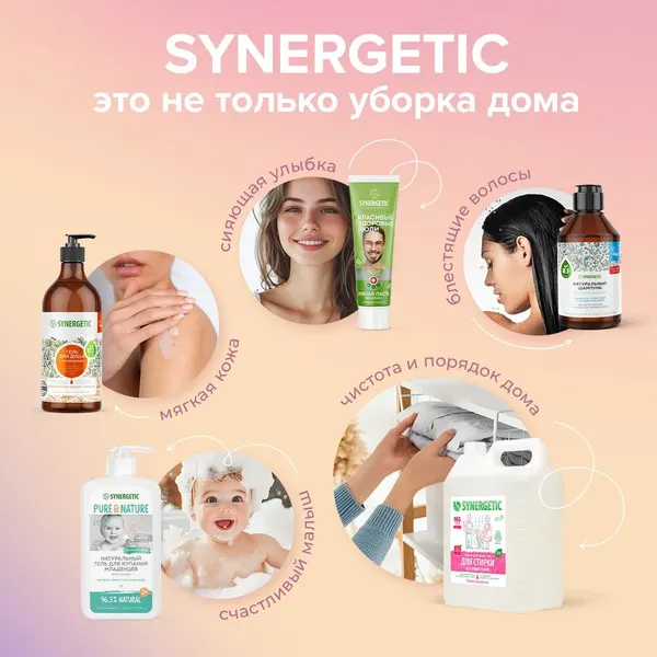 Изображение товара Гель для стирки Synergetic Ultra White отбеливающий (1.5л)