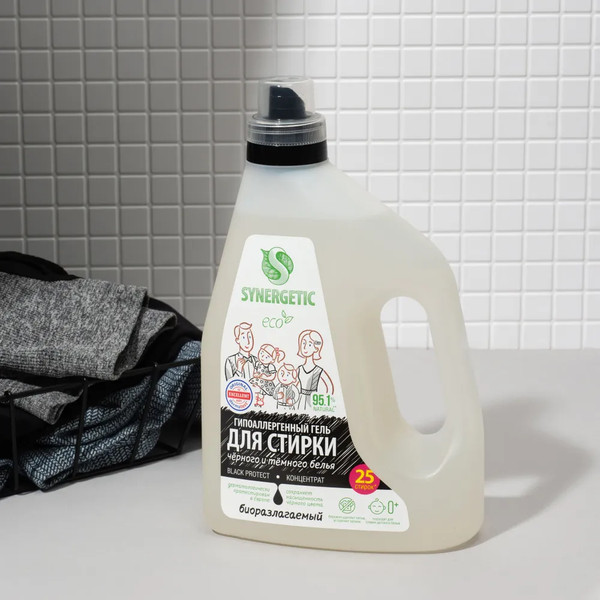 Изображение товара Гель для стирки Synergetic Black Protect биоразлагаемый (1.5л)