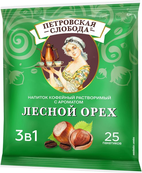 Изображение товара Кофейный напиток Петровская Слобода с ароматом лесного ореха (25x18г)