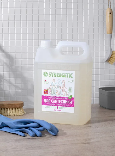 Изображение товара Чистящее средство для ванной комнаты Synergetic Для мытья сантехники кислотное, биоразлагаемое (5л)