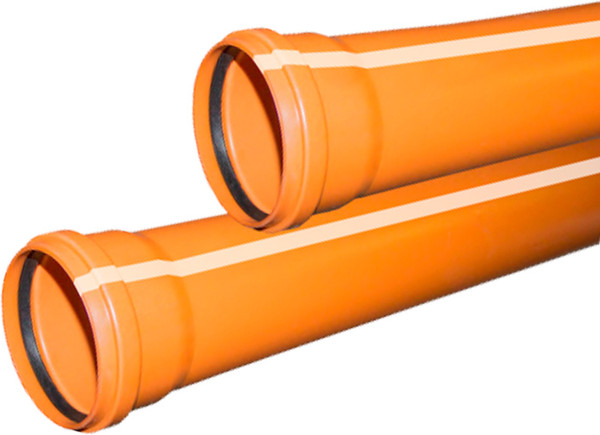 Изображение товара Труба наружной канализации Valfex 110 рыжая с раструбом 2м / 301100200