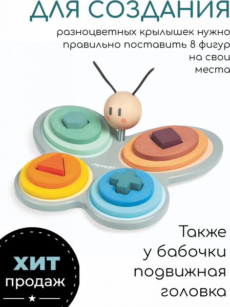 Изображение товара Сортер Janod Бабочка J04418