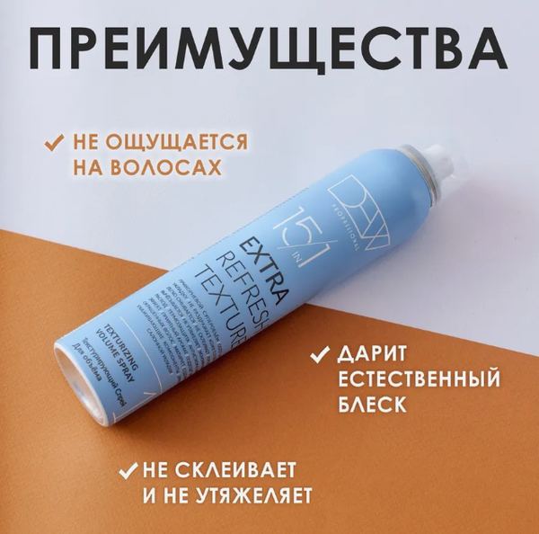 Изображение товара Спрей для укладки волос Dew Professional Texturizing Volume 15в1 15TVS/200 (200мл)