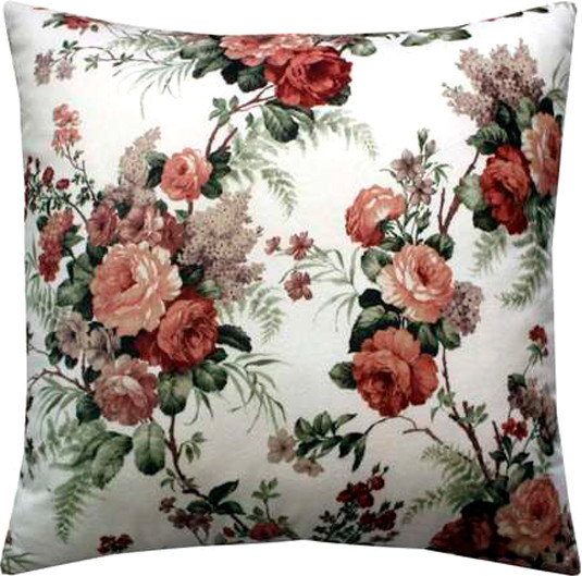 Изображение товара Подушка декоративная MATEX Concept. Розы И Папоротник / 34-384 (бежевый/бордовый/серо-зеленый)