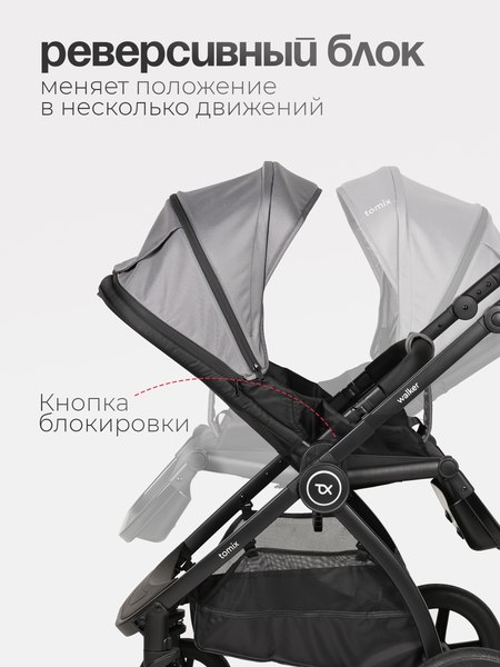 Изображение товара Детская универсальная коляска Tomix Walker 3 в 1 / BD101TRIPL (Grey)