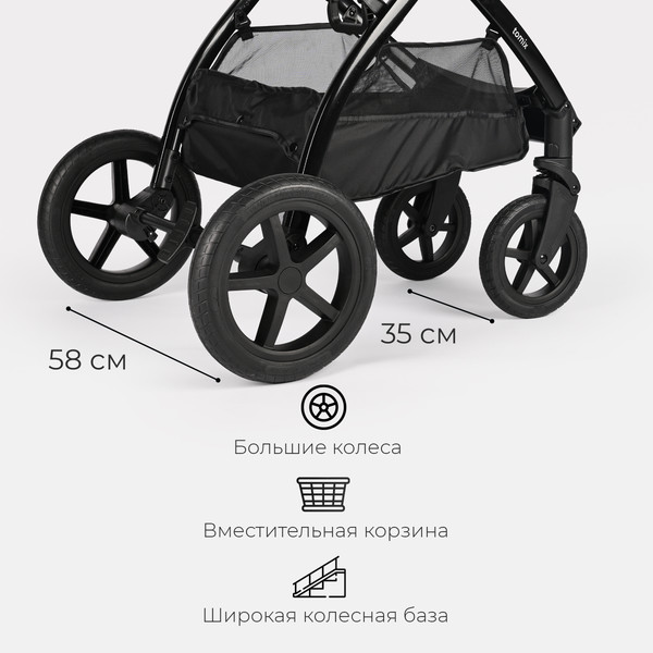 Изображение товара Детская универсальная коляска Tomix Walker Lux 3 в 1 / BD101TRIPLLUX (Green/Shinny Black)