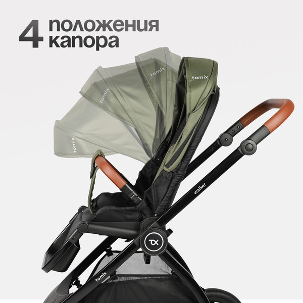 Изображение товара Детская универсальная коляска Tomix Walker Lux 3 в 1 / BD101TRIPLLUX (Green/Shinny Black)