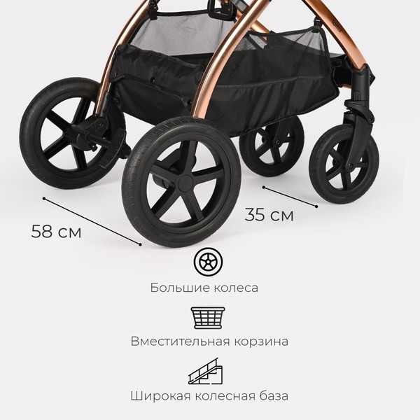 Изображение товара Детская универсальная коляска Tomix Walker Lux 3 в 1 / BD101TRIPLLUX (Black/Rose Gold)