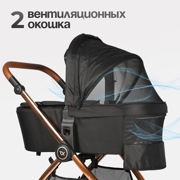 Изображение товара Детская универсальная коляска Tomix Walker Lux 3 в 1 / BD101TRIPLLUX (Black/Rose Gold)