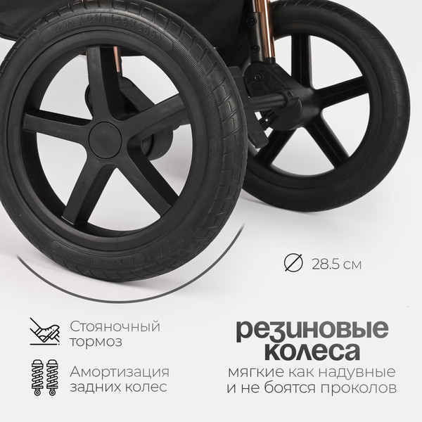 Изображение товара Детская универсальная коляска Tomix Walker Lux 3 в 1 / BD101TRIPLLUX (Black/Rose Gold)