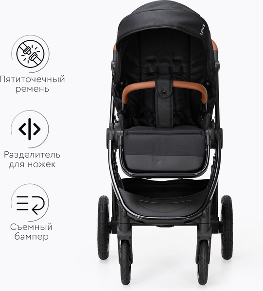 Изображение товара Детская универсальная коляска Tomix Walker Lux 2 в 1 / BD101BLUX (Black/Shinny Black)