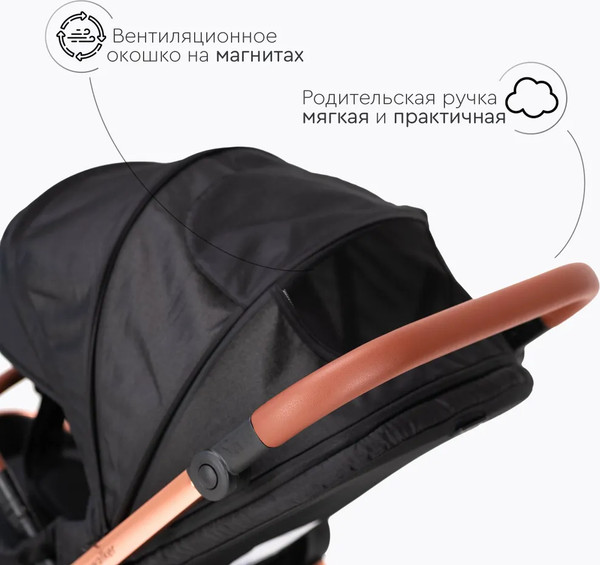 Изображение товара Детская универсальная коляска Tomix Walker Lux 2 в 1 / BD101BLUX (Black/Rose Gold)