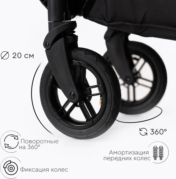 Изображение товара Детская универсальная коляска Tomix Walker Lux 2 в 1 / BD101BLUX (Black/Rose Gold)
