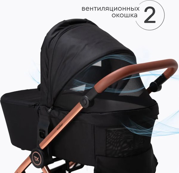 Изображение товара Детская универсальная коляска Tomix Walker Lux 2 в 1 / BD101BLUX (Black/Rose Gold)
