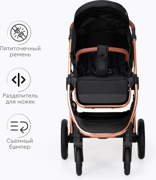 Изображение товара Детская универсальная коляска Tomix Walker Lux 2 в 1 / BD101BLUX (Black/Rose Gold)