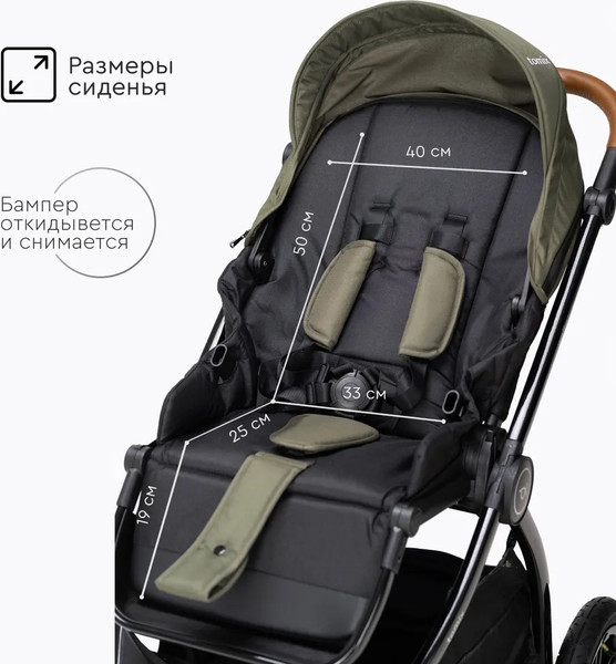 Изображение товара Детская универсальная коляска Tomix Walker Lux 2 в 1 / BD101BLUX (Green/Shinny Black)
