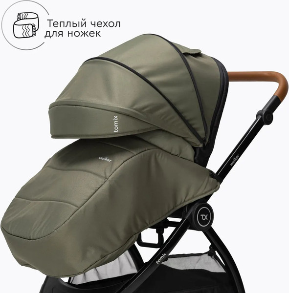 Изображение товара Детская универсальная коляска Tomix Walker Lux 2 в 1 / BD101BLUX (Green/Shinny Black)