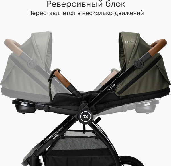 Изображение товара Детская универсальная коляска Tomix Walker Lux 2 в 1 / BD101BLUX (Green/Shinny Black)