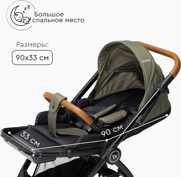 Изображение товара Детская универсальная коляска Tomix Walker Lux 2 в 1 / BD101BLUX (Green/Shinny Black)