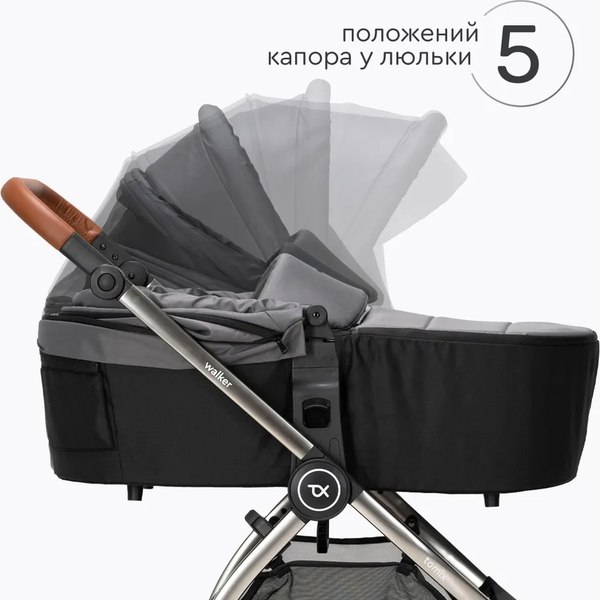 Изображение товара Детская универсальная коляска Tomix Walker Lux 2 в 1 / BD101BLUX (Grey/Dark Grey)